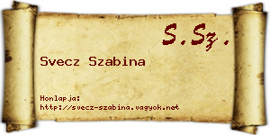 Svecz Szabina névjegykártya